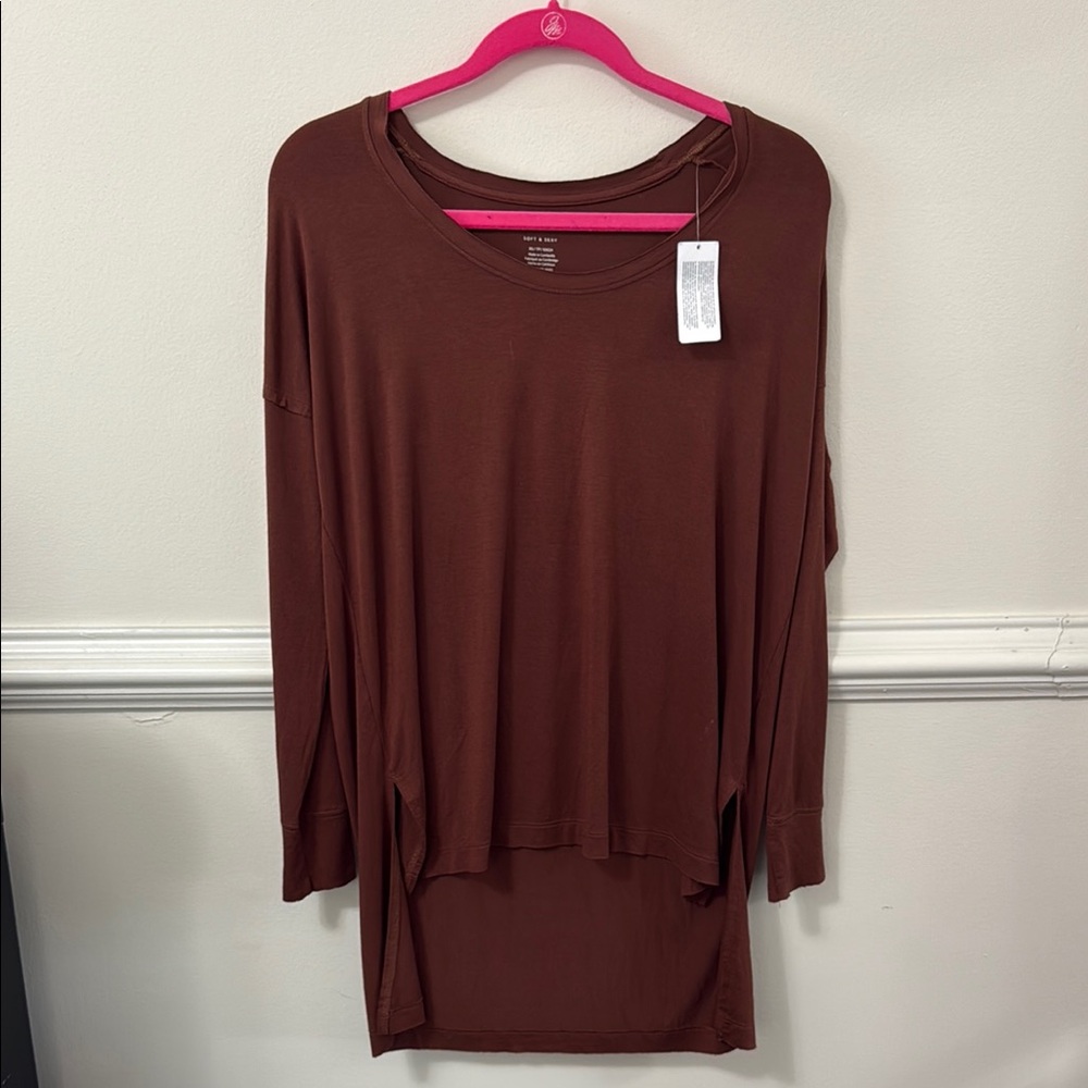 American Eagle Outfitters Brown Long Sleeve Relaxed Blouse